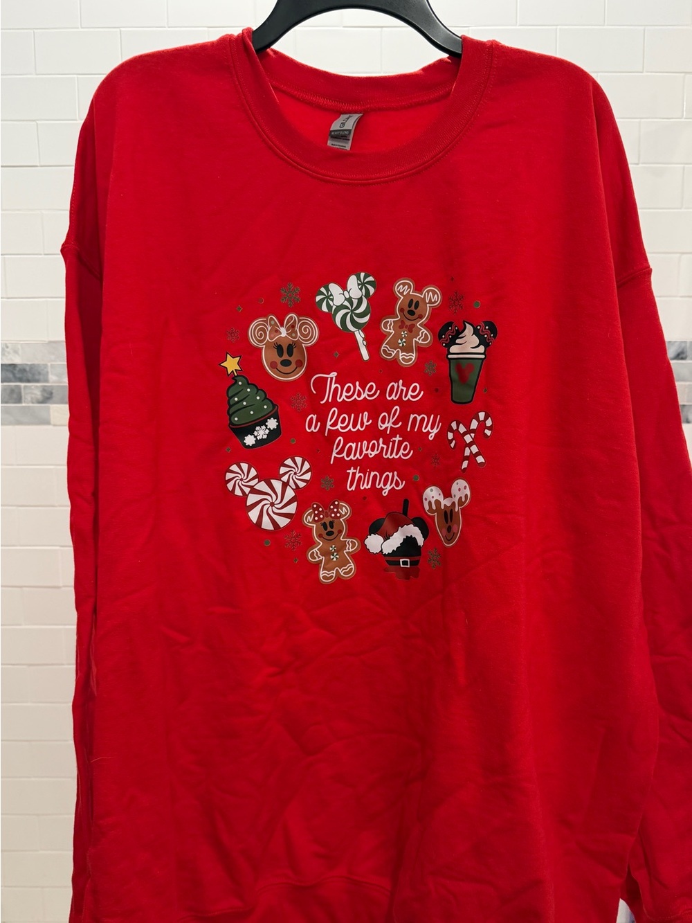 Women’s Disney Red Holiday Graphic Sweatshirt - Unbranded
